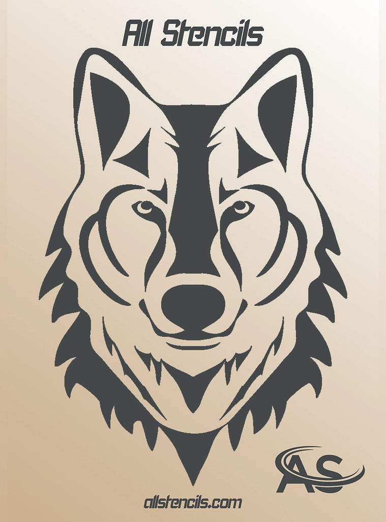 Tribal Wolf Stencil